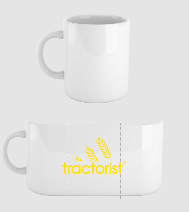 tractorist model alb pe tricou