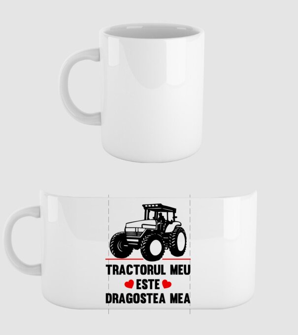 tractorul meu este dragostea mea model alb pe tricou