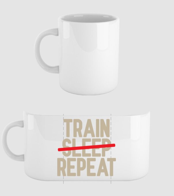 Train repeat model alb pe tricou