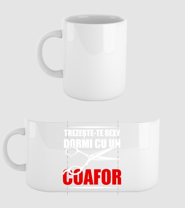 Trezește-te sexy, dormi cu un coafor model alb pe tricou