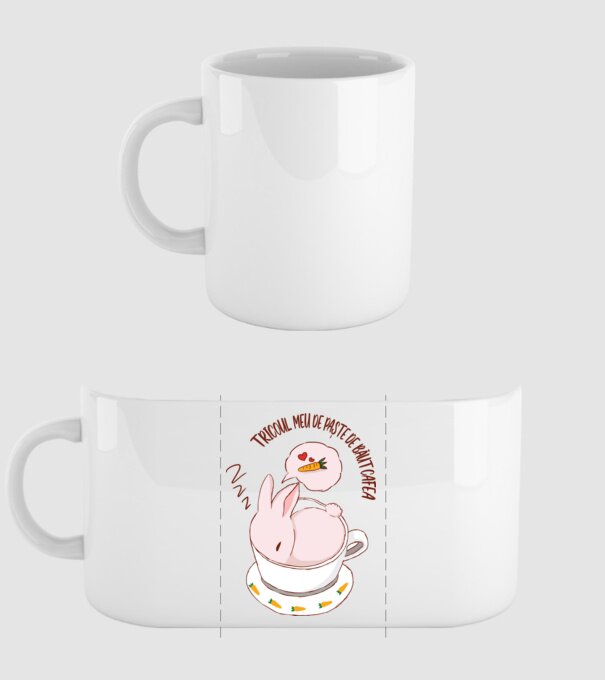 tricoul meu de Paște de băut cafea model alb pe tricou