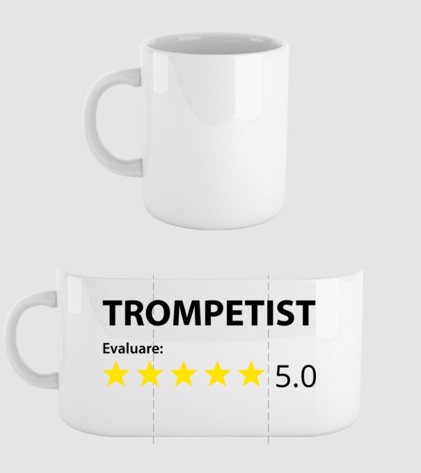 trompetist evaluare model alb pe tricou