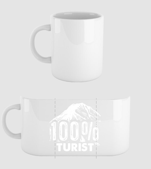 turist model alb pe tricou