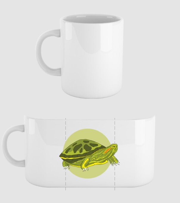 Turtle model alb pe tricou