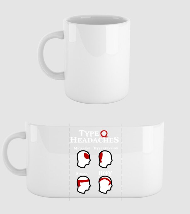 Type of Headaches - God of War model alb pe tricou