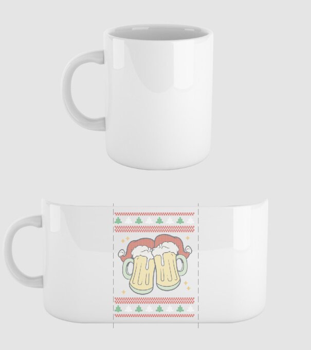 ugly sweater beers model alb pe tricou