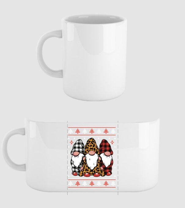 Ugly sweater gnomes model alb pe tricou