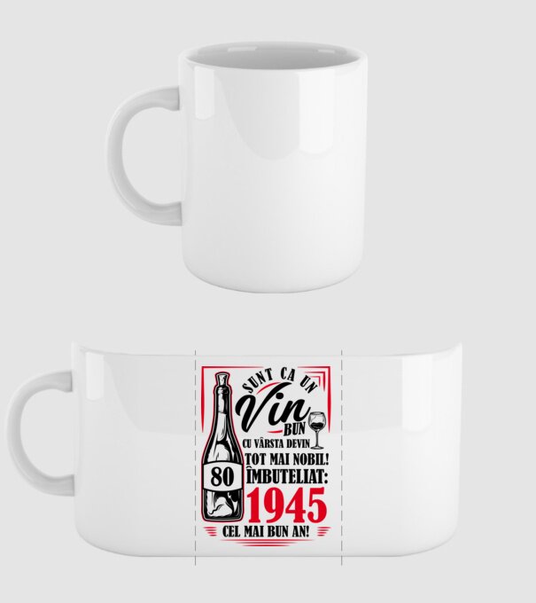 Un Vin Bun 1945 - Alb model alb pe tricou