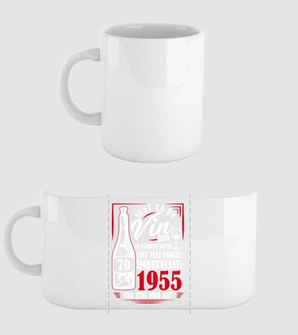 Un Vin Bun 1955 - Negru model alb pe tricou