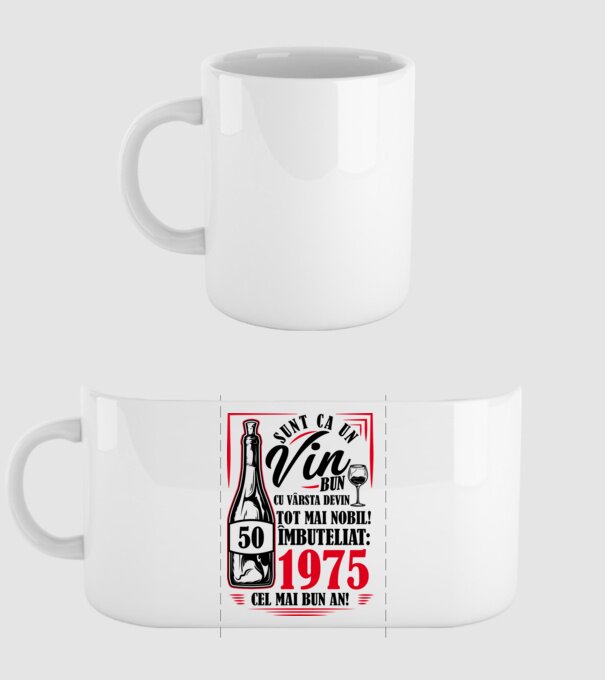 Un Vin Bun 1975 - Alb model alb pe tricou