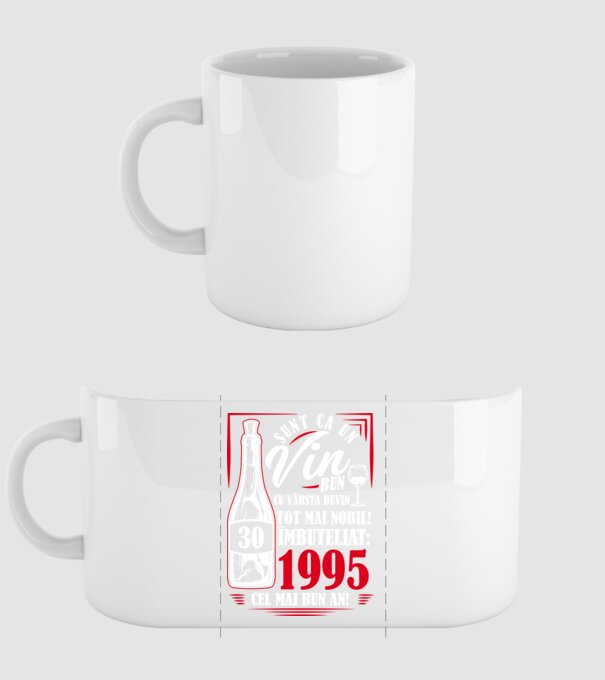 Un Vin Bun 1995 - Negru model alb pe tricou