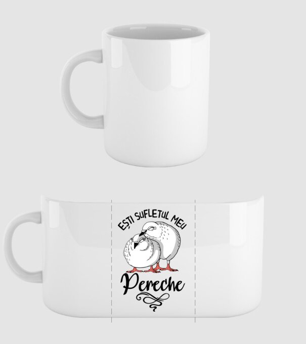 Valentine ești sufletul meu pereche model alb pe tricou
