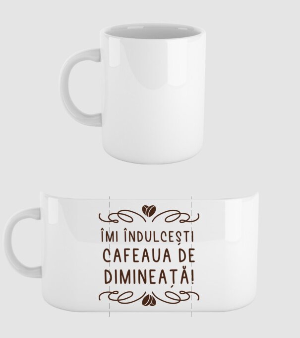 Valentine îmi îndulcești cafeaua de dimineață model alb pe tricou