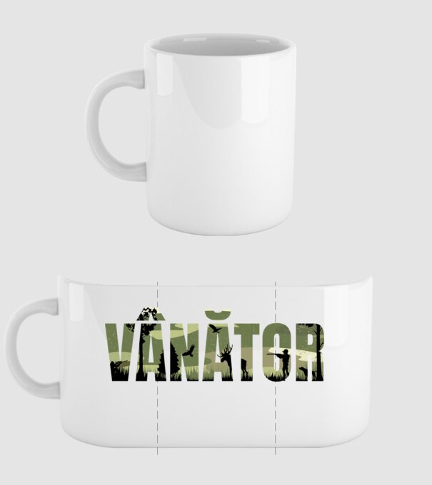 VÂNĂTOR model alb pe tricou