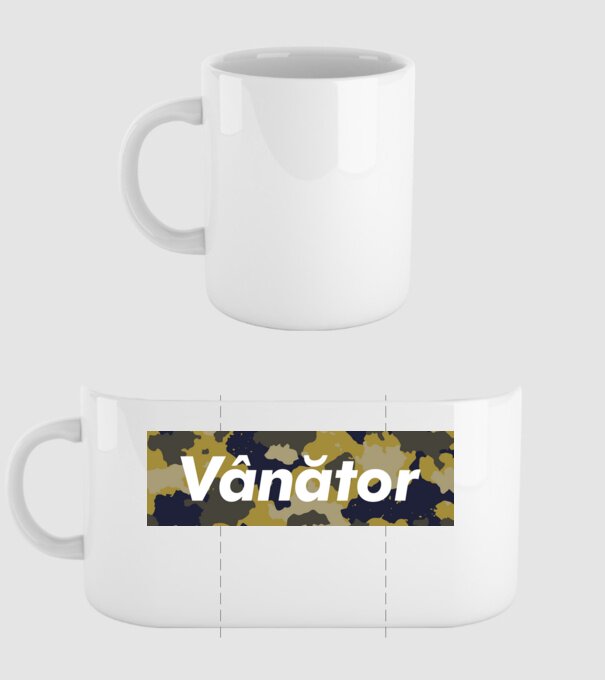 vânător model alb pe tricou