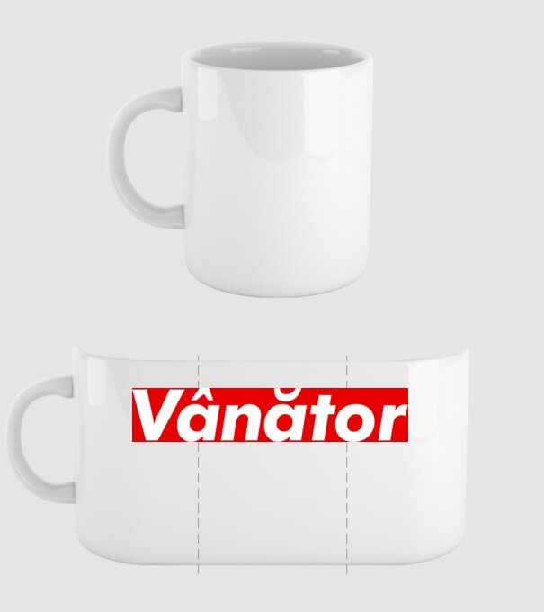 vânător model alb pe tricou