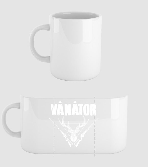 vânător model alb pe tricou