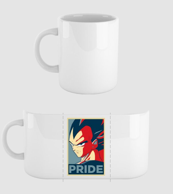vegeta pride dragonball model alb pe tricou