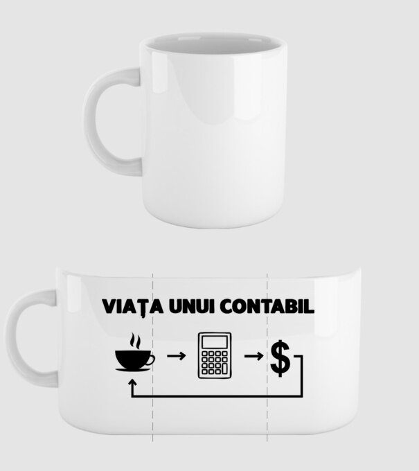 Viața unui contabil model alb pe tricou