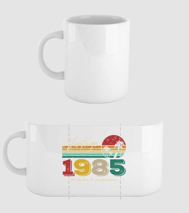 VINTAGE 1985 model alb pe tricou
