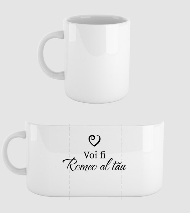 Voi fi Romeo al tău model alb pe tricou