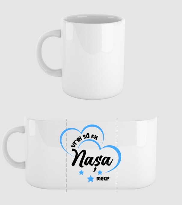 Vrei să fii nașa mea? model alb pe tricou
