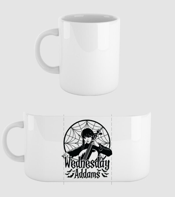  Wednesday Window model alb pe tricou