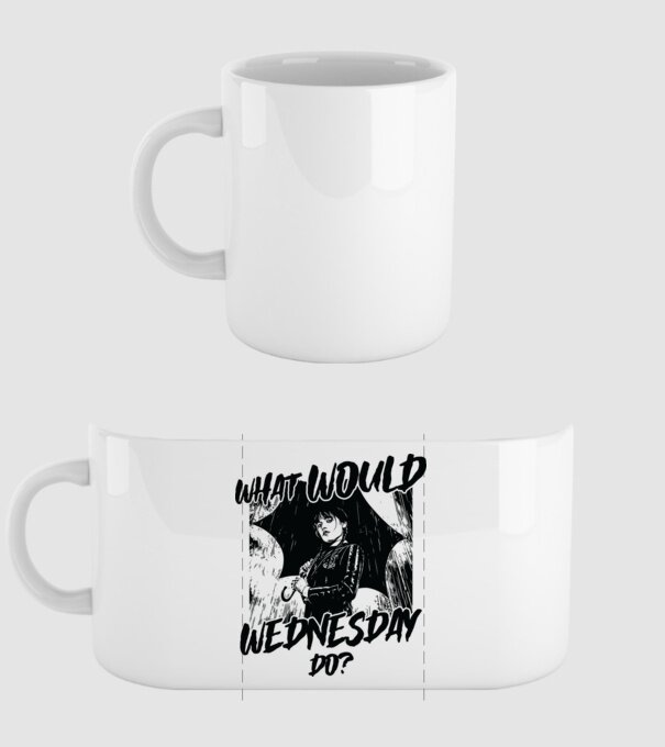 What would Wednesday do model alb pe tricou