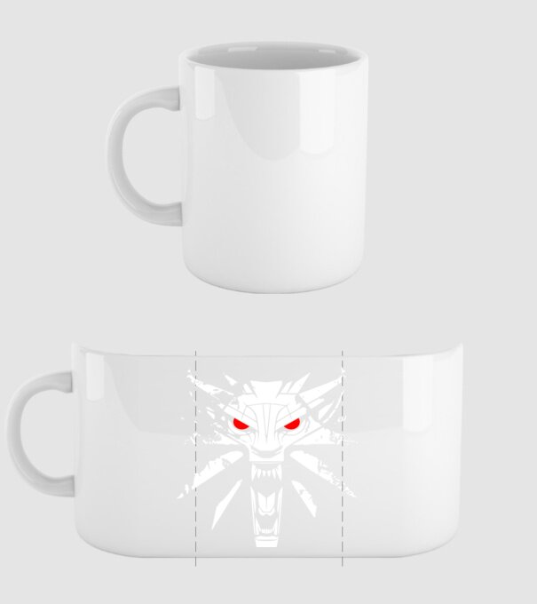 Witcher model alb pe tricou