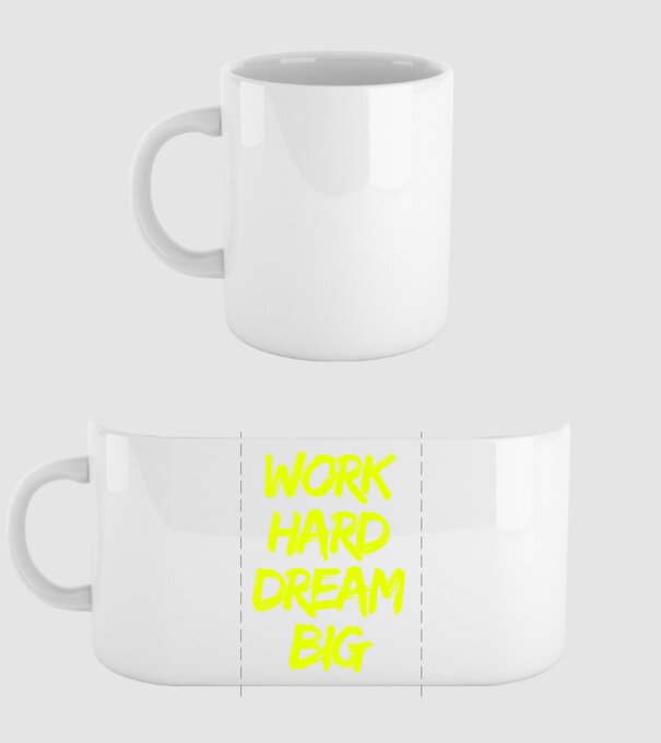 Work Hard Dream Big model alb pe tricou