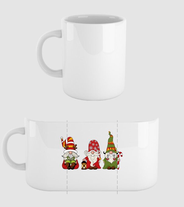 Xmas gnomes 2 model alb pe tricou