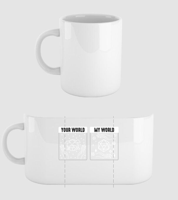 Your World My World model alb pe tricou