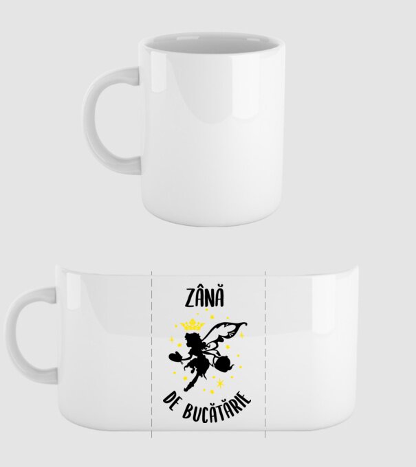 zână de bucătărie model alb pe tricou