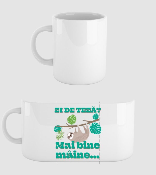 zi de teză? Mai bine mâine... model alb pe tricou