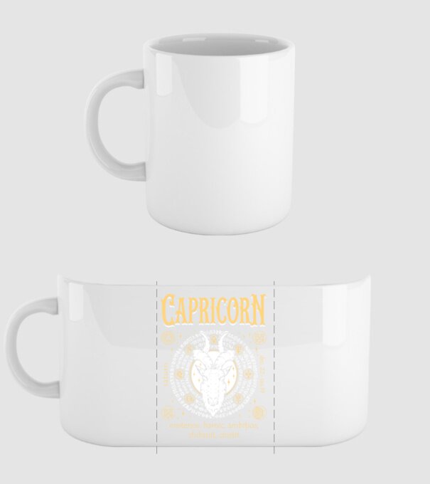 Zodiac bărbat CAPRICORN golden model alb pe tricou