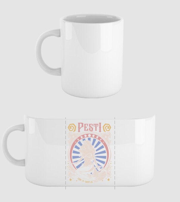 Zodiac Vintage PEȘTI model alb pe tricou