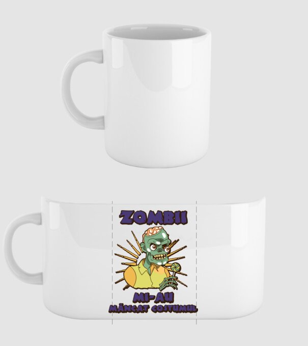 Zombii mi-au mâncat costumul model alb pe tricou