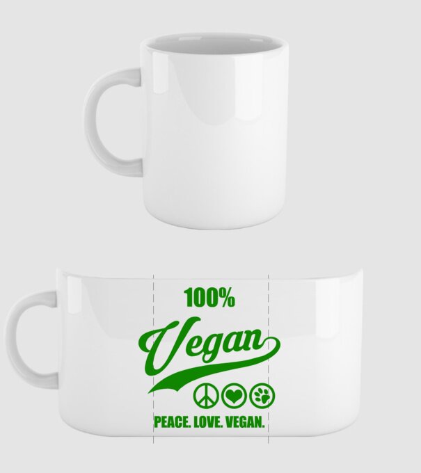 100% vegan model alb pe tricou