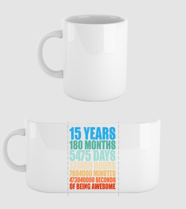 15 years of being awesome model alb pe tricou