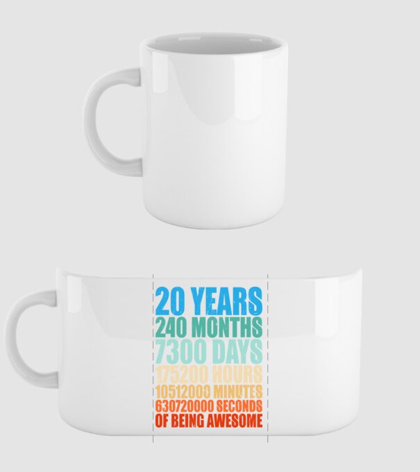 20 years of being awesome model alb pe tricou
