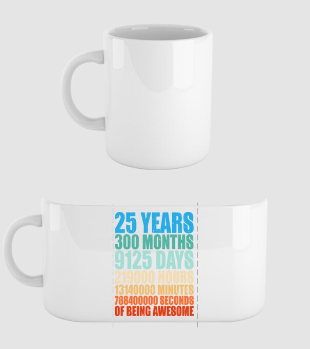 25 years of being awesome model alb pe tricou