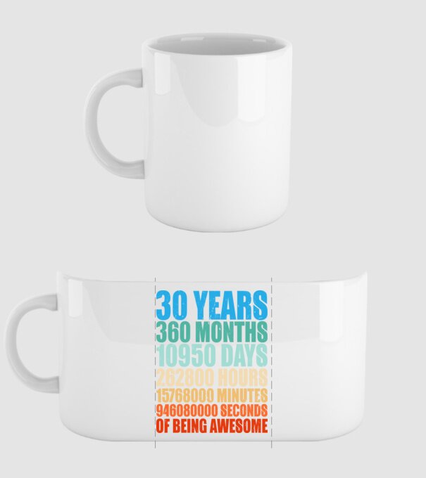 30 years of being awesome model alb pe tricou