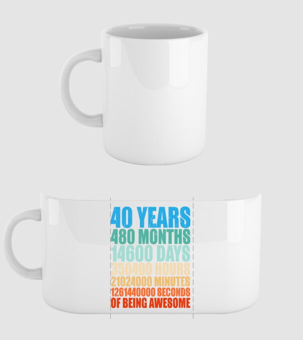 40 years of being awesome model alb pe tricou