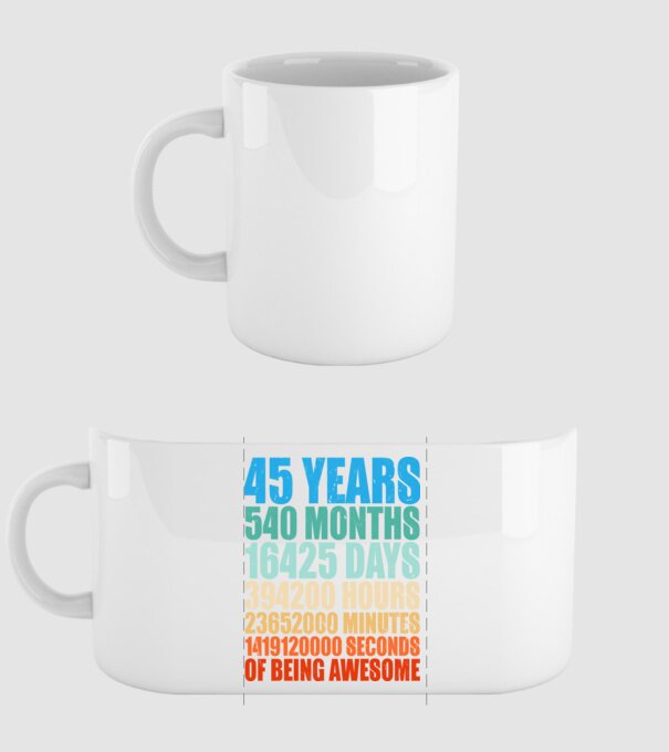 45 years of being awesome model alb pe tricou