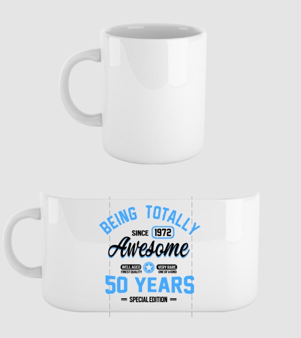 50 years of being totally awesome model alb pe tricou