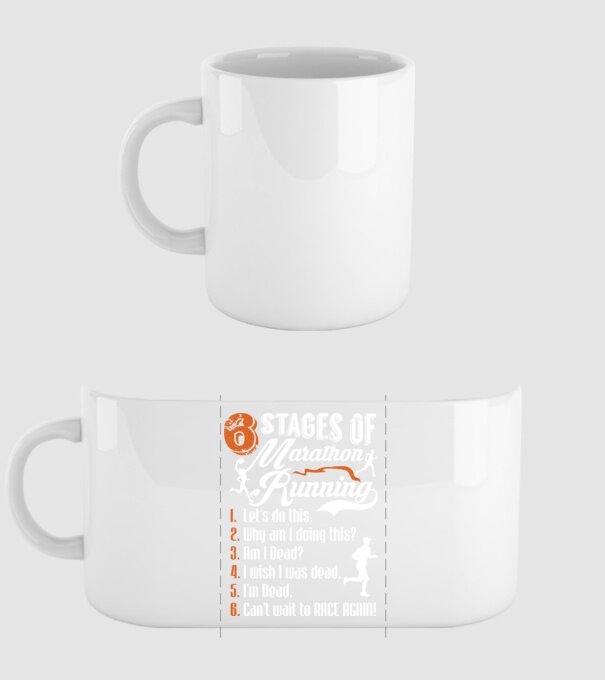 6 stages of marathon model alb pe tricou