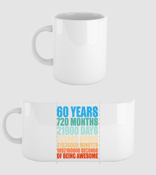 60 years of being awesome model alb pe tricou
