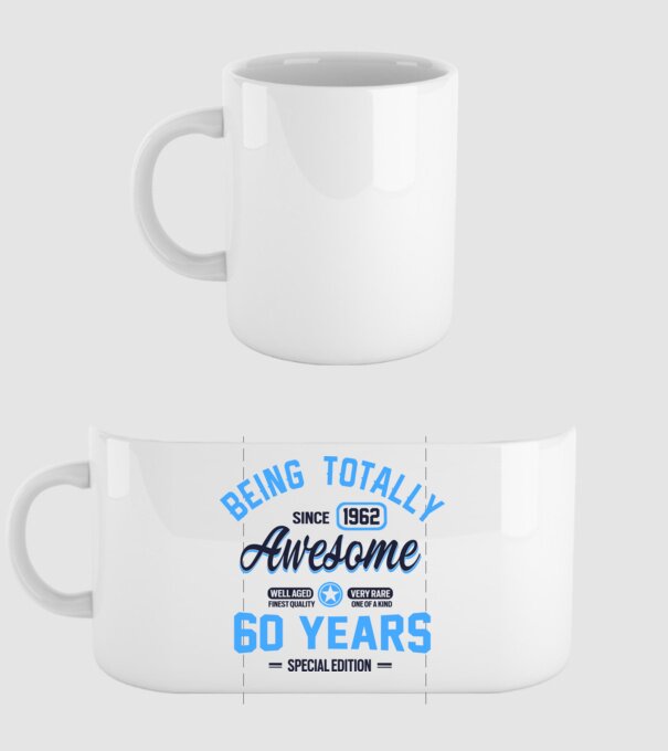 60 years of being totally awesome model alb pe tricou