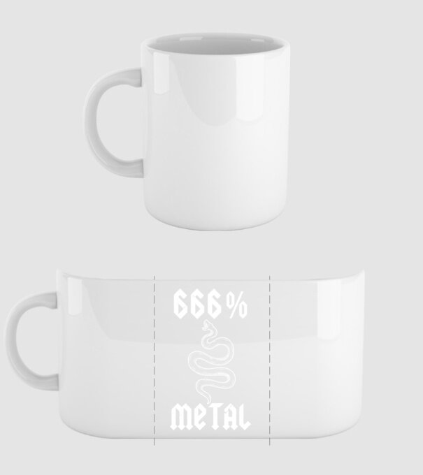 666 Metal model alb pe tricou