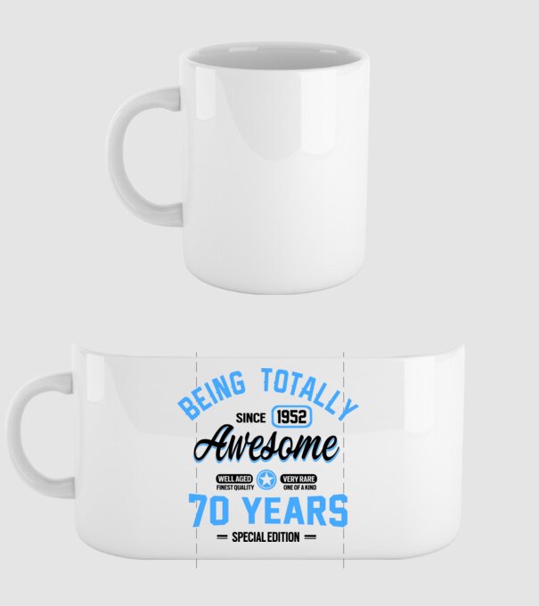 70 years of being totally awesome model alb pe tricou